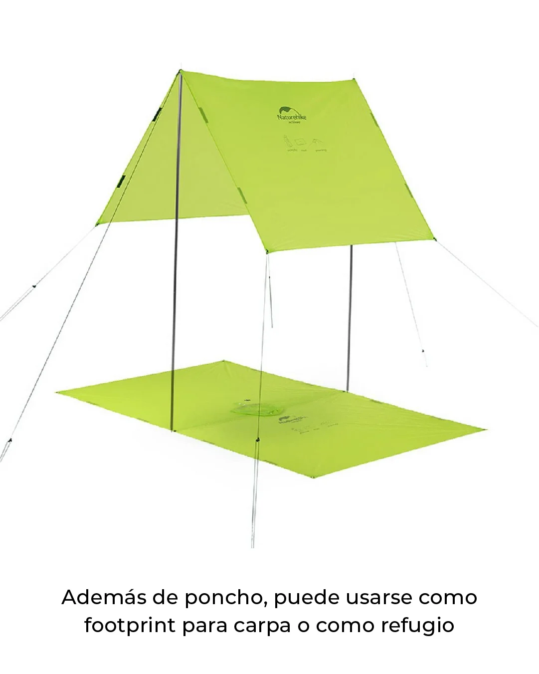 PONCHO IMPERMEABLE NATUREHIKE 3 EN 1 - Imagen 2